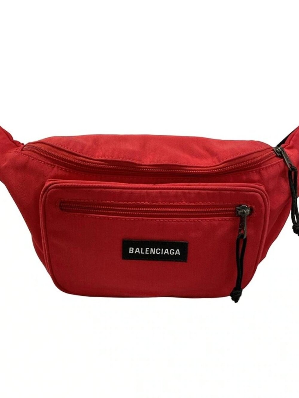 BALENCIAGA Explorer Beltpack 482389 Red Black Nylon Unisex Bum Bag